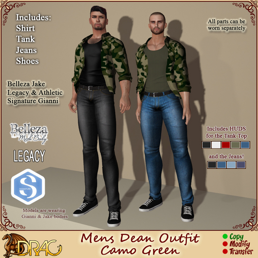 Second Life Marketplace [Drac] Dean Outfit Camosignature gianni